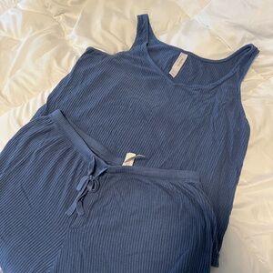 Auden Blue Ribbed Pajama Set